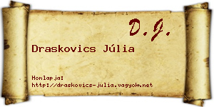 Draskovics Júlia névjegykártya
